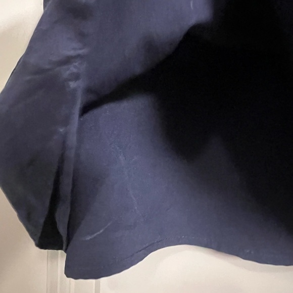 J. Crew 100% Silk Tie-Shoulder Peplum Top  - Navy | Size 0 - Picture 11 of 11